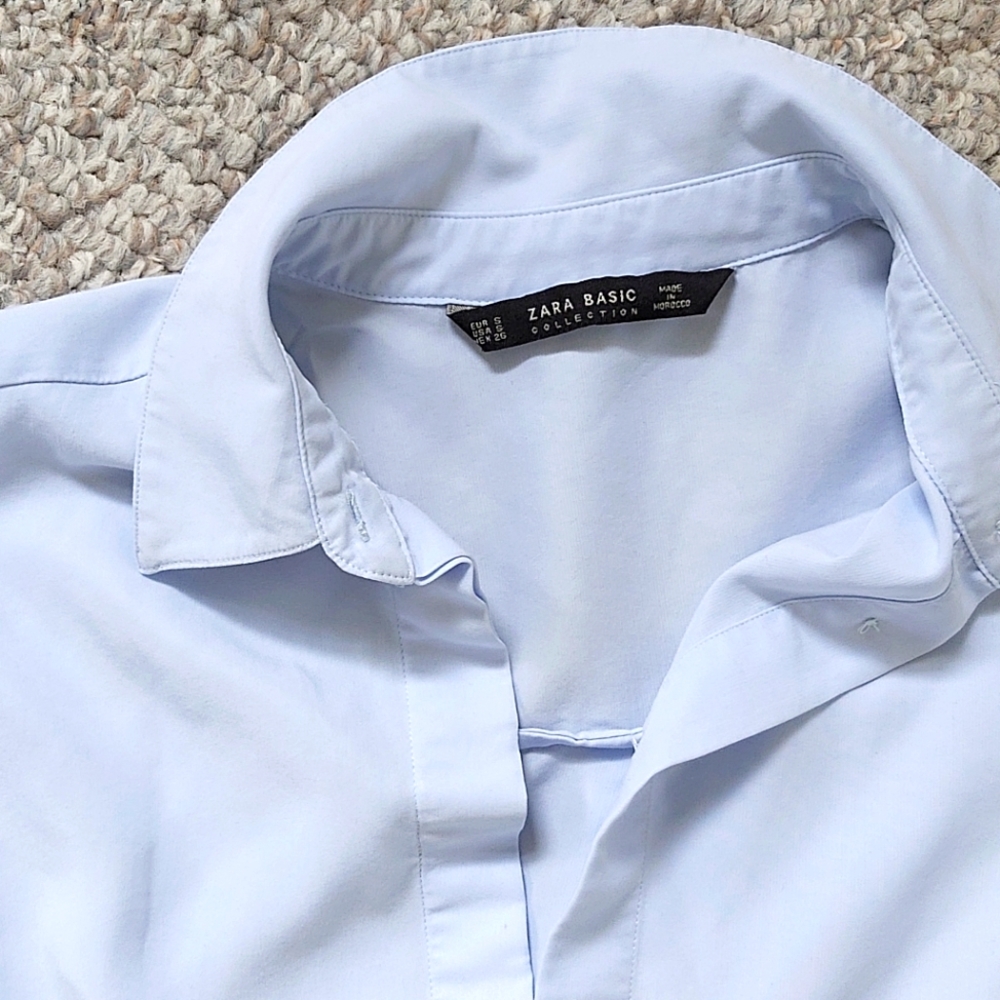 Zara basic collection blue'white shirt small size